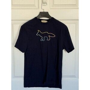 Maison Kitsuné Men’s T Shirt Fox Embroidery Colorful Short Sleeve Size M